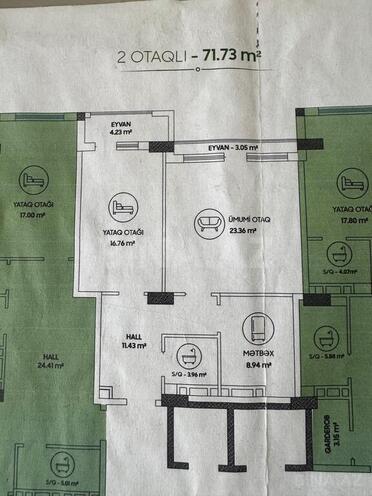 2 otaqlı yeni tikili - Səbail r. - 72 m² (10)