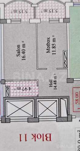 1 otaqlı yeni tikili - İnşaatçılar m. - 58 m² (3)