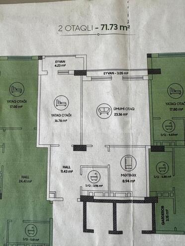 2 otaqlı yeni tikili - Badamdar q. - 72 m² (3)
