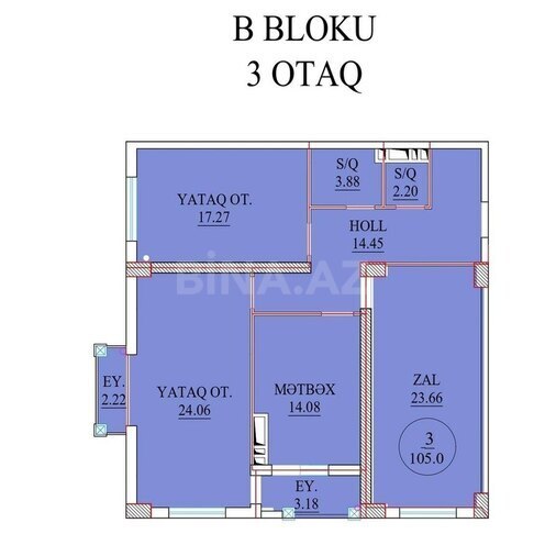 3 otaqlı yeni tikili - Nərimanov r. - 105 m² (2)