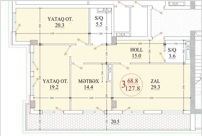 3-комн. новостройка - м. Нариман Нариманов - 128 м² (14)