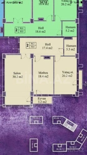 3-комн. новостройка - м. Дернегюль - 96.3 м² (2)