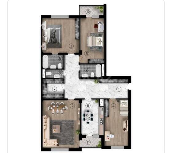 4 otaqlı yeni tikili - 28 May m. - 175 m² (7)