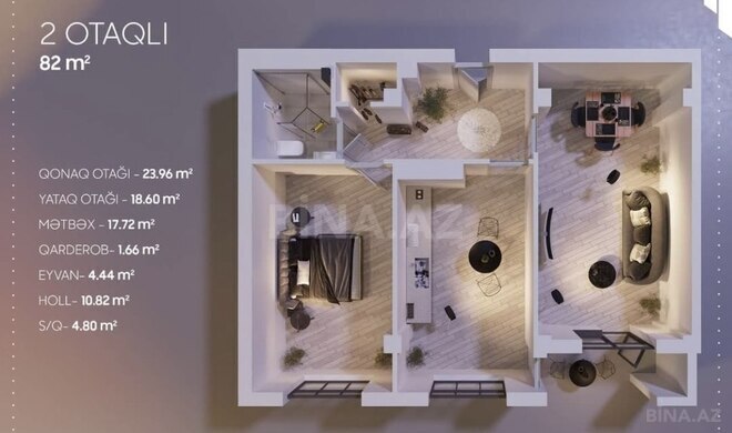 2 otaqlı yeni tikili - Əhmədli q. - 82 m² (8)