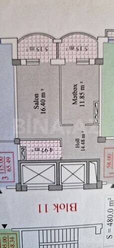 1-комн. новостройка - м. Иншаатчылар - 58 м² (18)