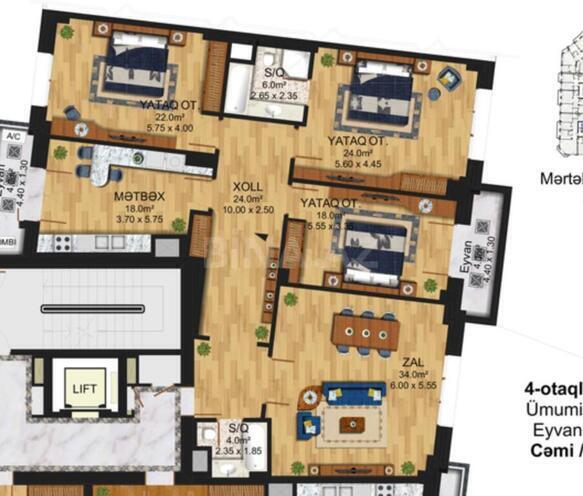 4 otaqlı yeni tikili - Ağ şəhər q. - 166 m² (3)