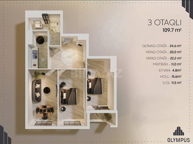 3 otaqlı yeni tikili - 28 May m. - 110 m² (3)