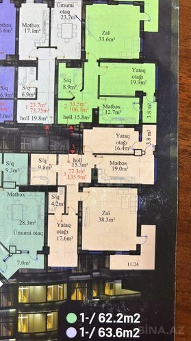 3 otaqlı yeni tikili - Xalqlar Dostluğu m. - 136 m² (22)