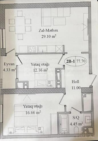 3 otaqlı yeni tikili - 20 Yanvar m. - 78 m² (2)