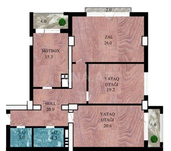3 otaqlı yeni tikili - 28 May m. - 121 m² (7)