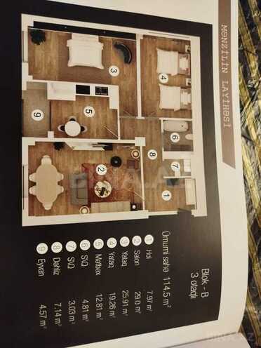 3 otaqlı yeni tikili - Şah İsmayıl Xətai m. - 114.5 m² (15)