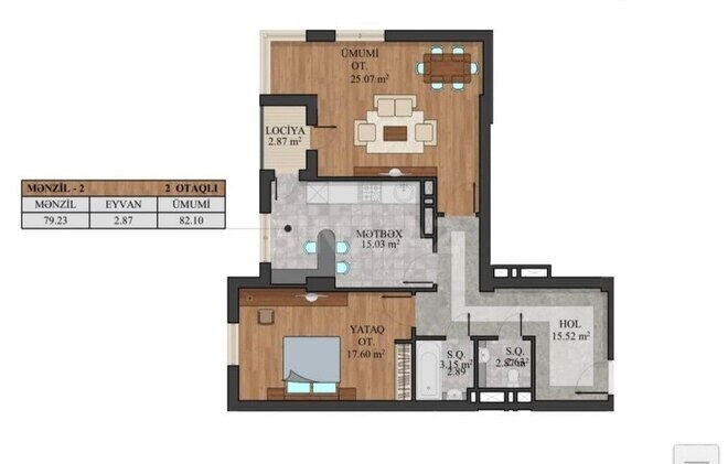 2 otaqlı yeni tikili - Xətai r. - 82.1 m² (3)