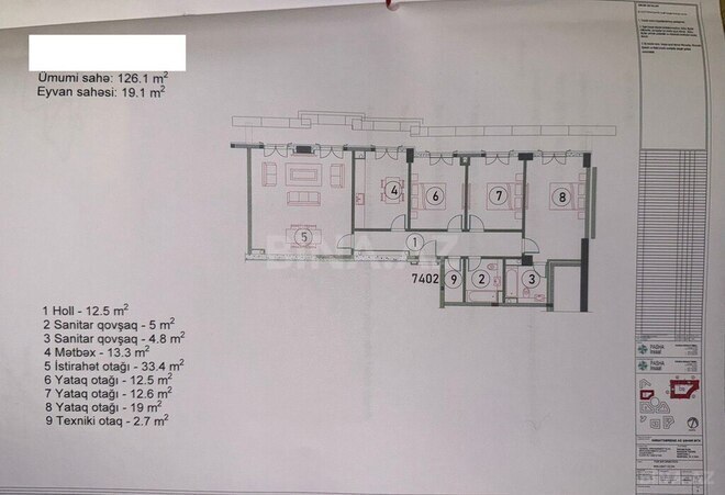 4 otaqlı yeni tikili - Şah İsmayıl Xətai m. - 145 m² (15)