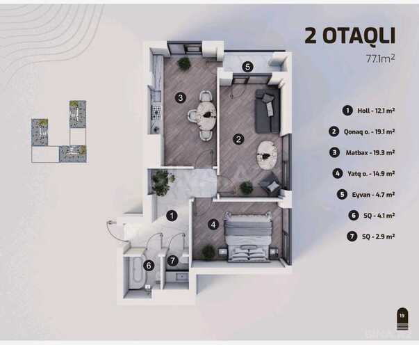 2 otaqlı yeni tikili - Ulduz m. - 77.1 m² (3)