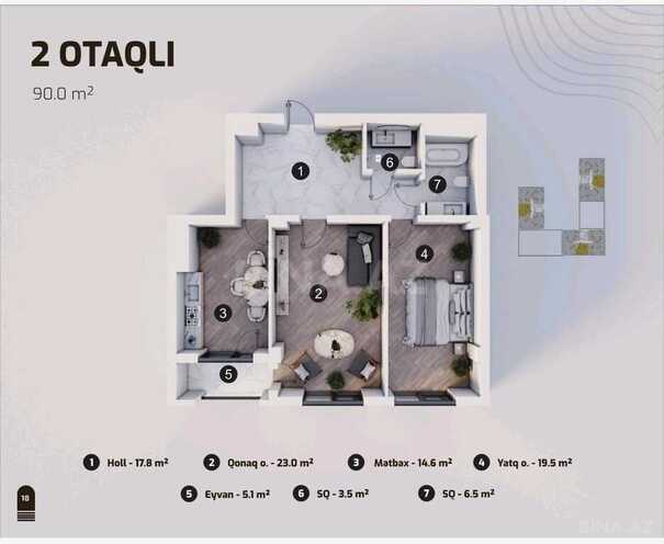 2 otaqlı yeni tikili - Ulduz m. - 90 m² (2)
