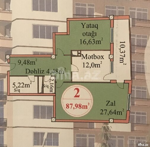 2 otaqlı yeni tikili - 8-ci mikrorayon q. - 88 m² (5)