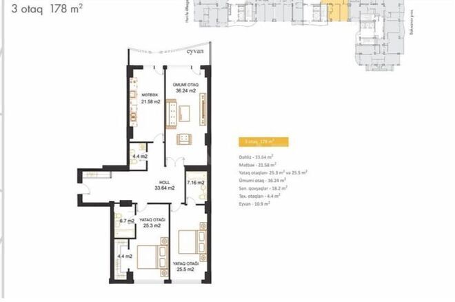 4-комн. новостройка - Насиминский  р. - 178 м² (3)
