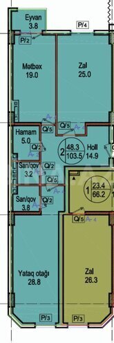 2 otaqlı yeni tikili - Nəriman Nərimanov m. - 103.5 m² (8)