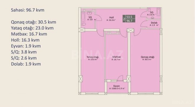3-комн. новостройка - м. Кара Караев - 97 м² (14)