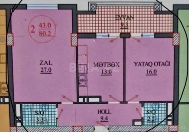2 otaqlı yeni tikili - Nərimanov r. - 80 m² (5)