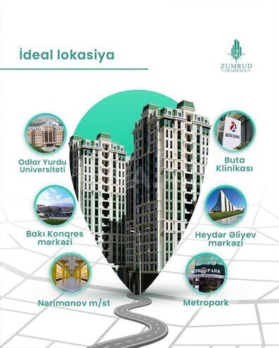2-комн. новостройка - м. Гянджлик - 65 м² (15)