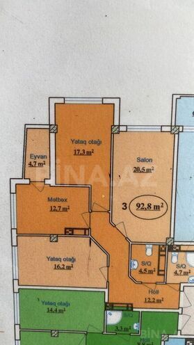 3-комн. новостройка - м. Мемар Аджеми - 93 м² (8)