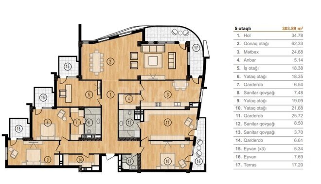 5-комн. новостройка - пос. Баилова - 303 м² (2)