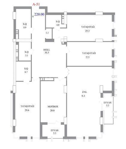 4-комн. новостройка - м. Низами - 220 м² (2)