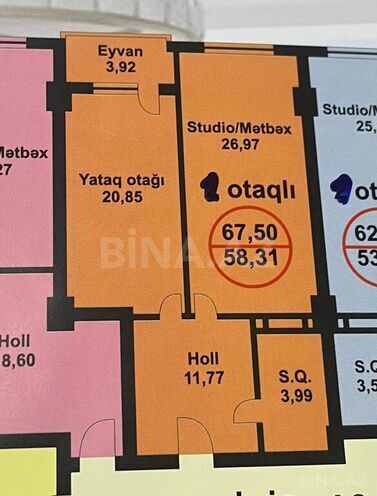 1-комн. новостройка - Хырдалан - 67.5 м² (3)