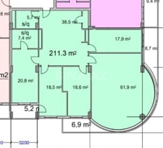 2-комн. новостройка - м. Сахил - 107.4 м² (3)
