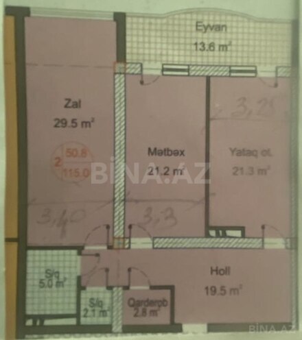 2-комн. новостройка - Насиминский  р. - 115 м² (4)