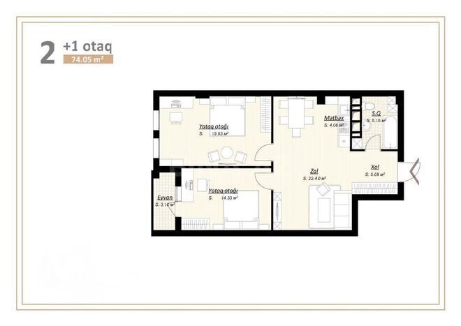 Satılır 3 otaqlı yeni tikili 75 m², Bayıl q., photo 17 from 18