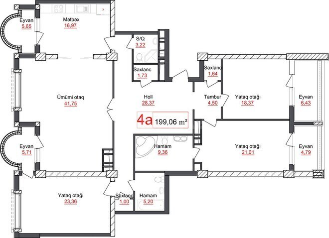 Satılır 4 otaqlı yeni tikili 199 m², Elmlər Akademiyası m., photo 4 from 11