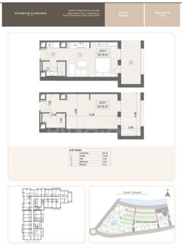 Satılır 1 otaqlı yeni tikili 45 m², Sea Breeze q., photo 11 from 12