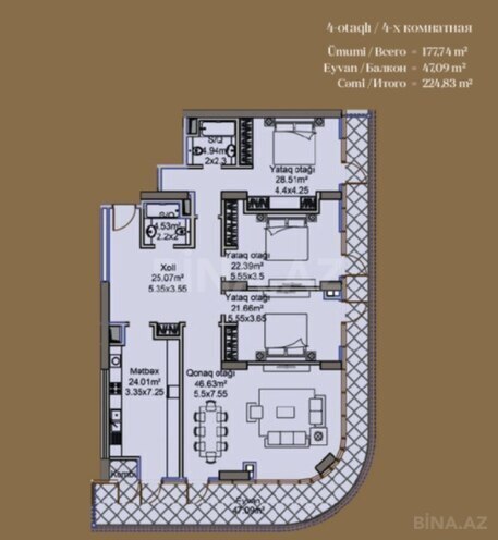 Продаётся 4-комн. новостройка 225 м², пос. Аг шехер, photo 6 from 19