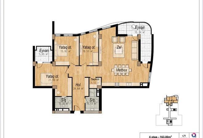 Satılır 4 otaqlı yeni tikili 163 m², Səbail r., photo 9 from 10