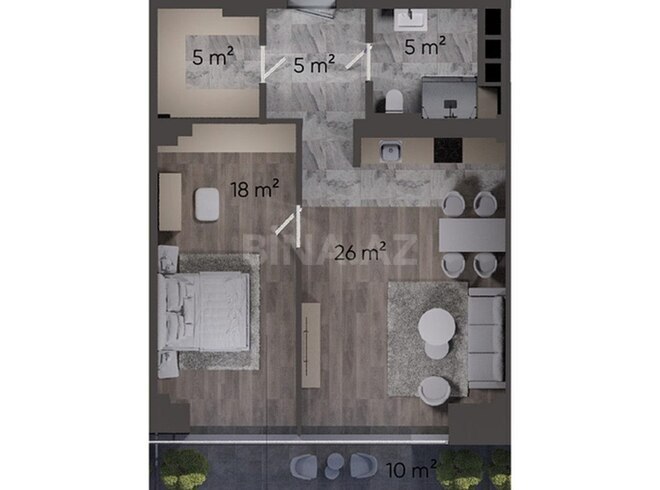 Sea Breeze Lighthouse 2 yaşayış kompleksi, mənzilin planı - 2-otaqlı, 79.9 m²
