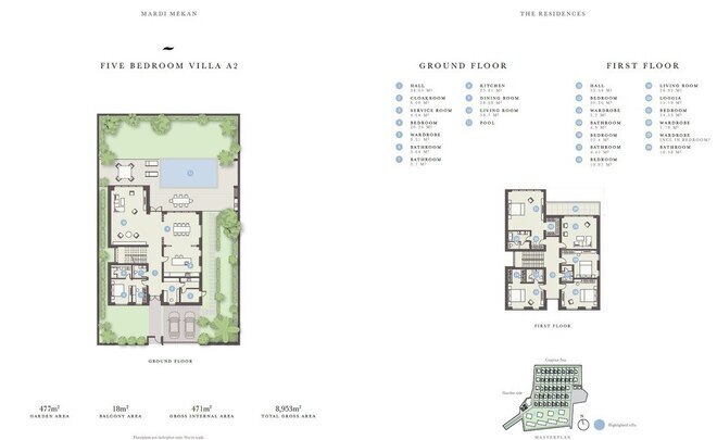 Mardi Mekan Estate yaşayış kompleksi, mənzilin planı - 6-otaqlı, 471 m²