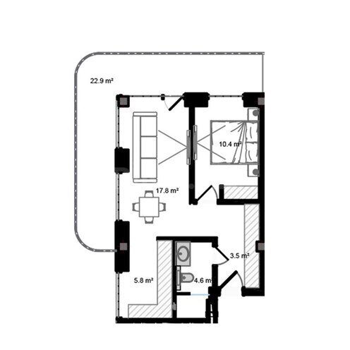 Продаётся 2-комн. новостройка 78.6 м², пос. Sea Breeze, photo 9 from 10