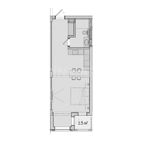 Sea Breeze Harbour Residence yaşayış kompleksi, mənzilin planı - 2-otaqlı, 50.6 m²