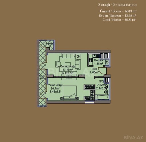 Satılır 2 otaqlı yeni tikili 82 m², Şah İsmayıl Xətai m., photo 3 from 18