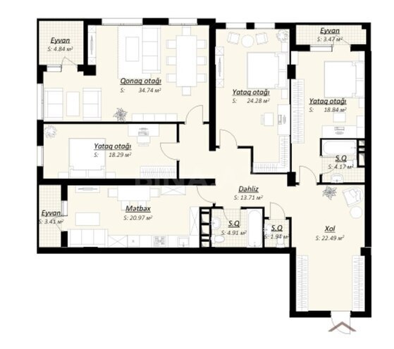 Продаётся 4-комн. новостройка 180 м², Сабаильский р., photo 11 from 12