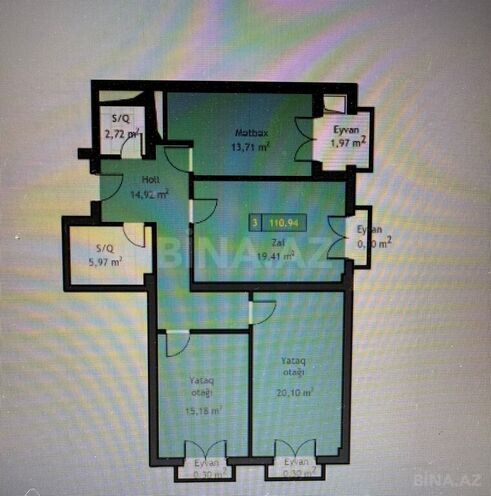 Satılır 3 otaqlı yeni tikili 110.9 m², Dərnəgül m., photo 7 from 9