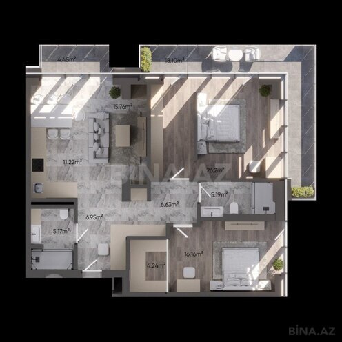 Satılır 3 otaqlı yeni tikili 138.4 m², Sea Breeze q., photo 7 from 8