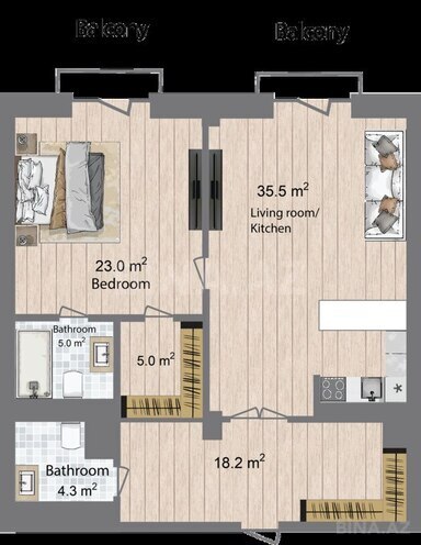 Продаётся 2-комн. новостройка 106.8 м², пос. Sea Breeze, photo 7 from 8