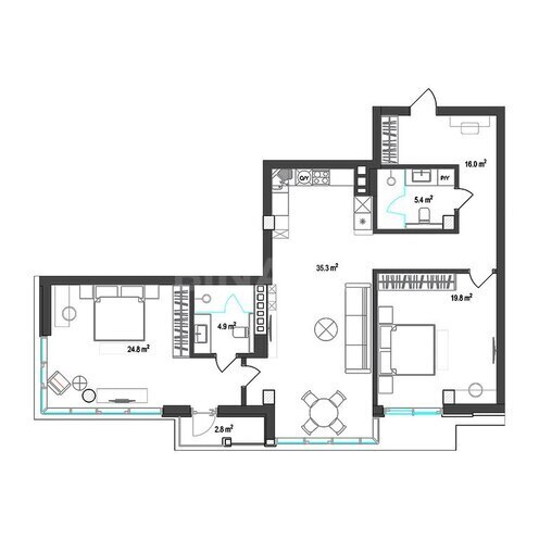 Satılır 3 otaqlı yeni tikili 127 m², Sea Breeze q., photo 7 from 8