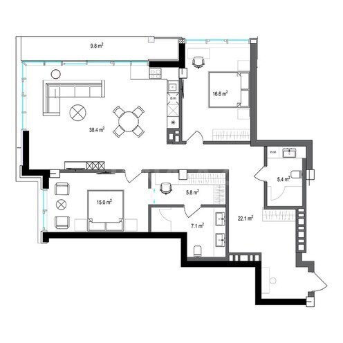 Satılır 3 otaqlı yeni tikili 137.9 m², Sea Breeze q., photo 7 from 8