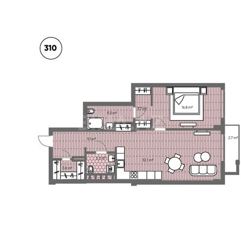 Продаётся 2-комн. новостройка 95.5 м², пос. Sea Breeze, photo 7 from 8