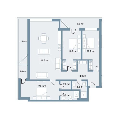 Продаётся 4-комн. новостройка 182.1 м², пос. Sea Breeze, photo 8 from 9