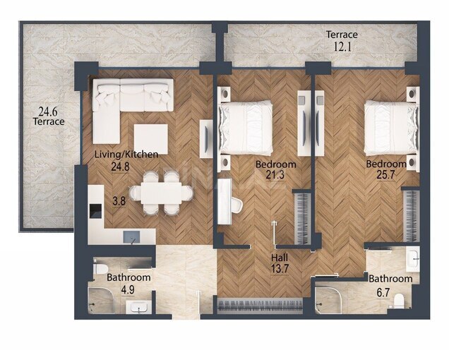 Satılır 3 otaqlı yeni tikili 158.2 m², Sea Breeze q., photo 9 from 10